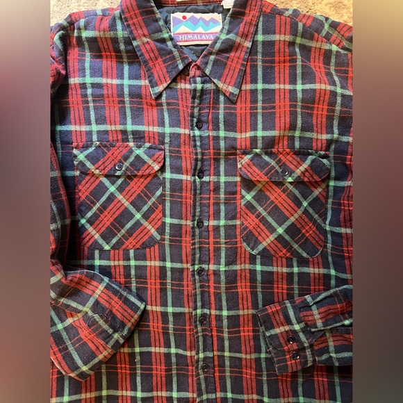 Himalayas brand Blue and Red Plaid flannel Men's Shirt/jacket size 2X (SKU 131) - Picture 4 of 8